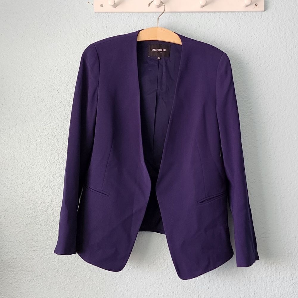 Lafayette 148 New York minimalist luxecore open front blazer